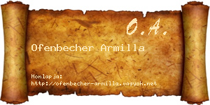 Ofenbecher Armilla névjegykártya